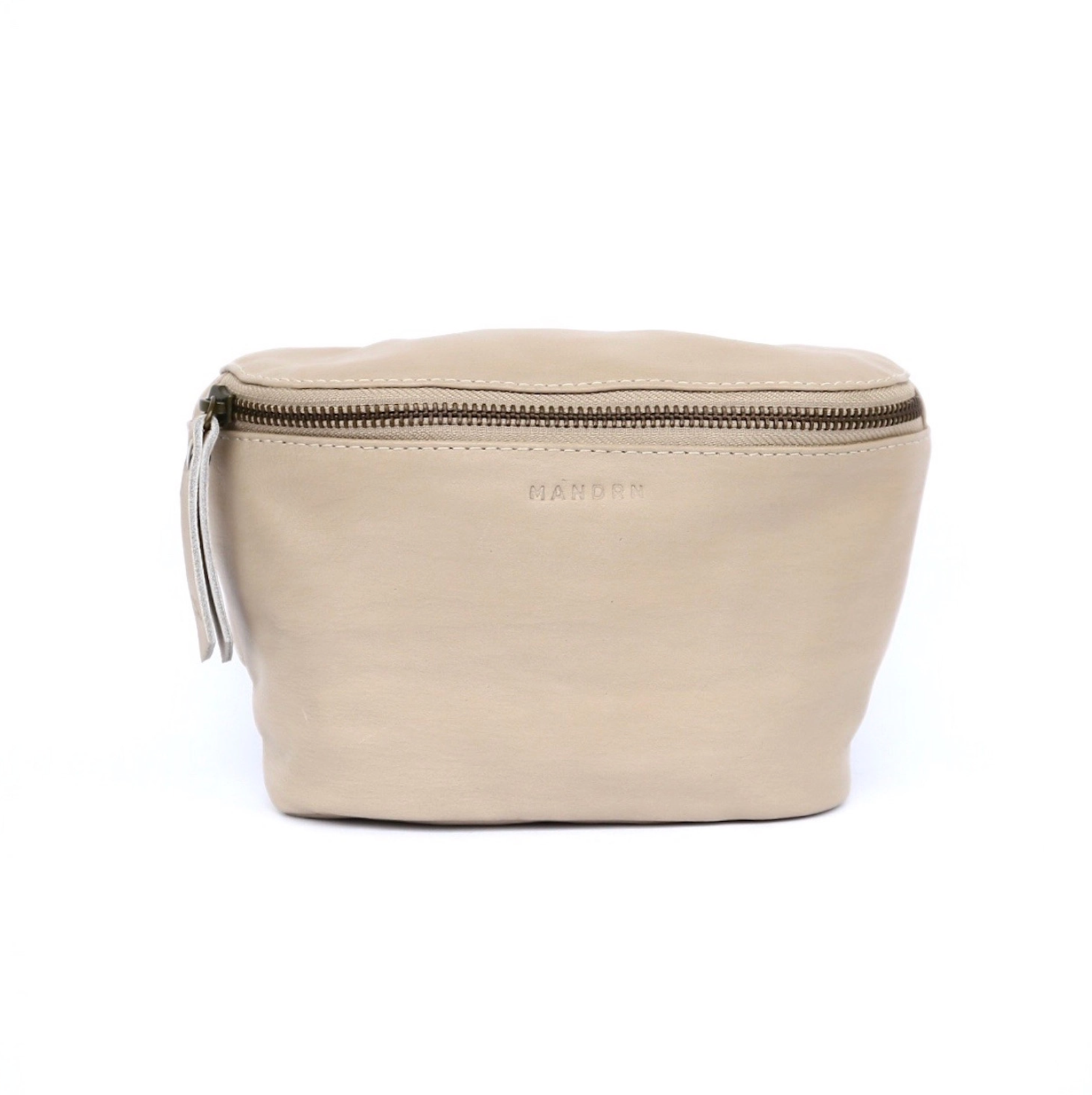 MANDRN  The Remy- Taupe Leather Fanny Pack