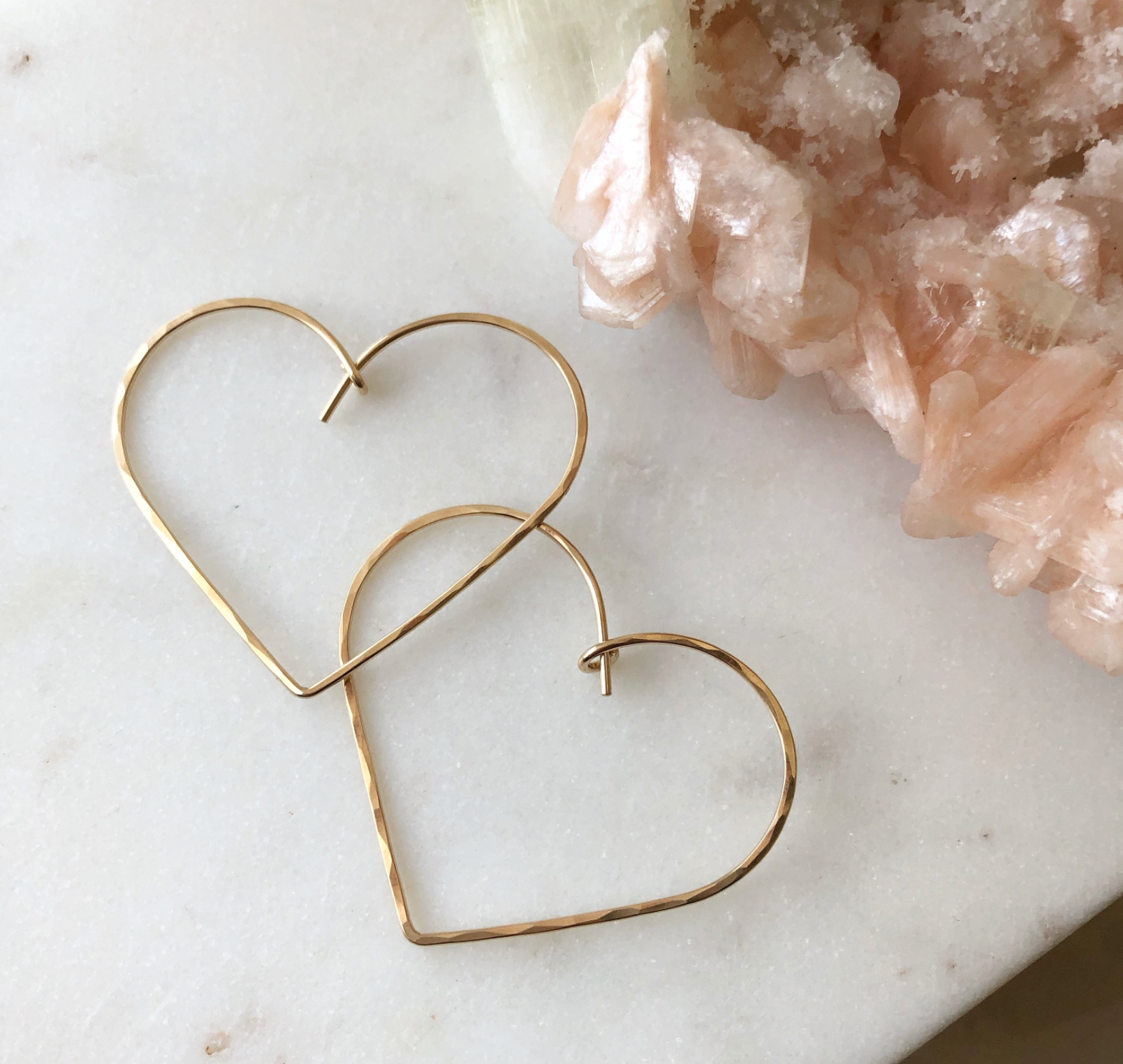 14kt Gold Heart Hoop Earrings -kids earrings