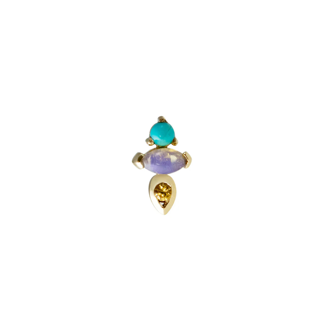 métier / am pm multi gemstone stud earring - single