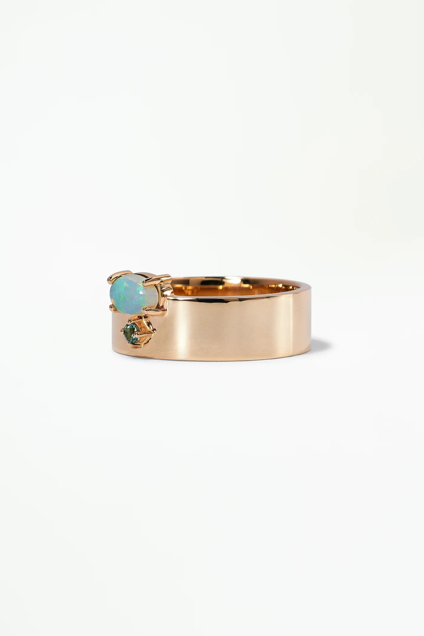 wwake / bricolage ring - opal + tourmaline