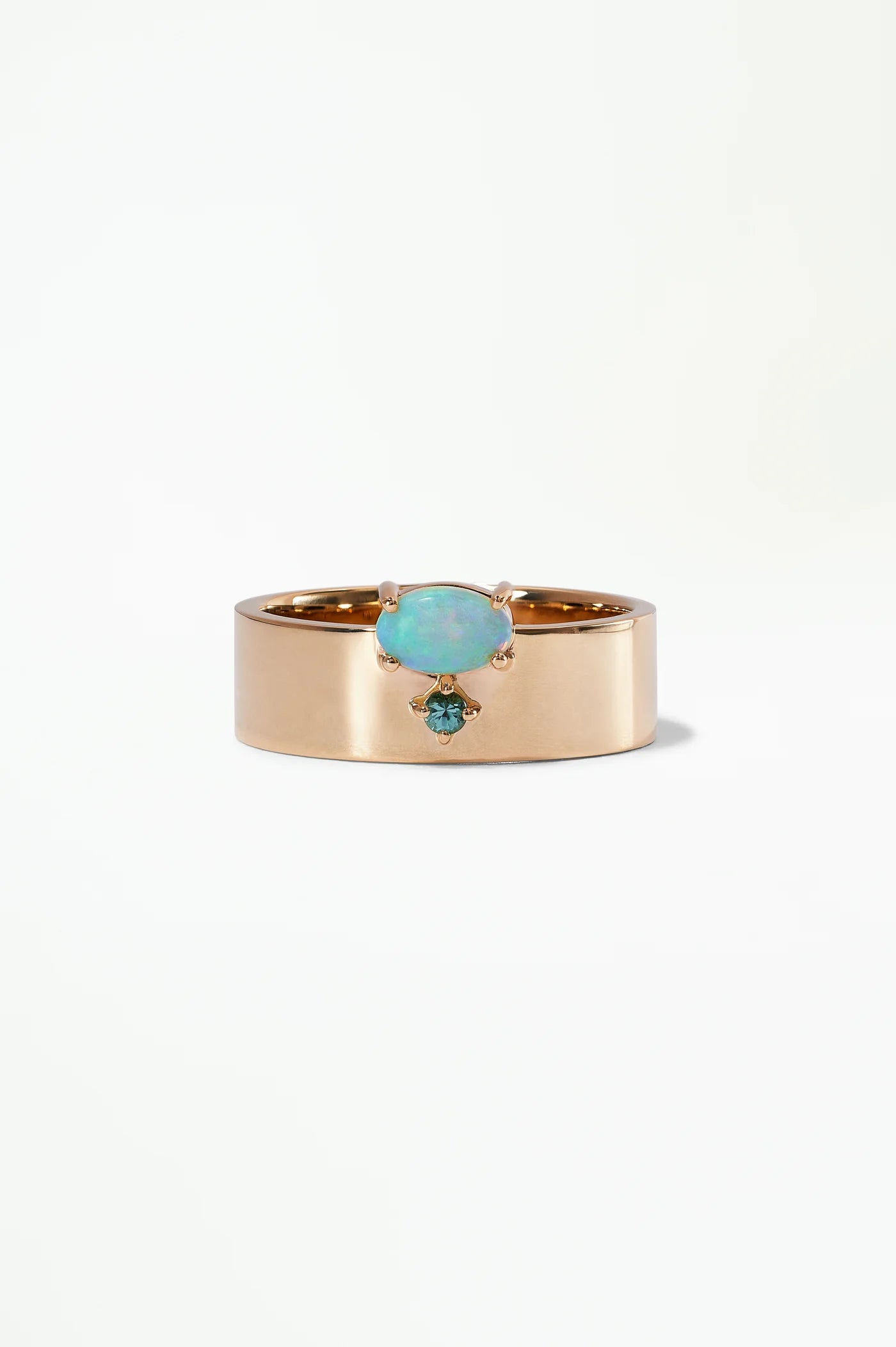 wwake / bricolage ring - opal + tourmaline