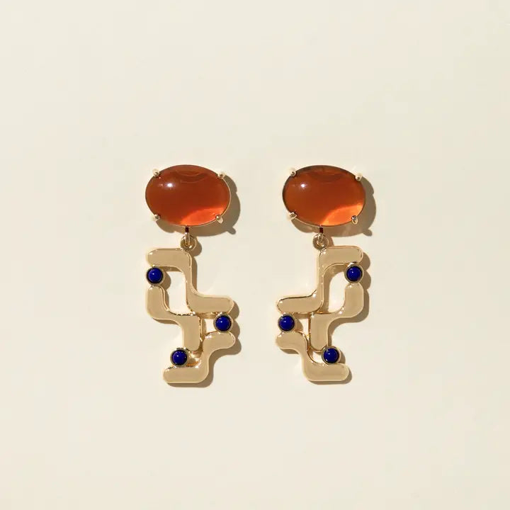 halsted earrings - brown