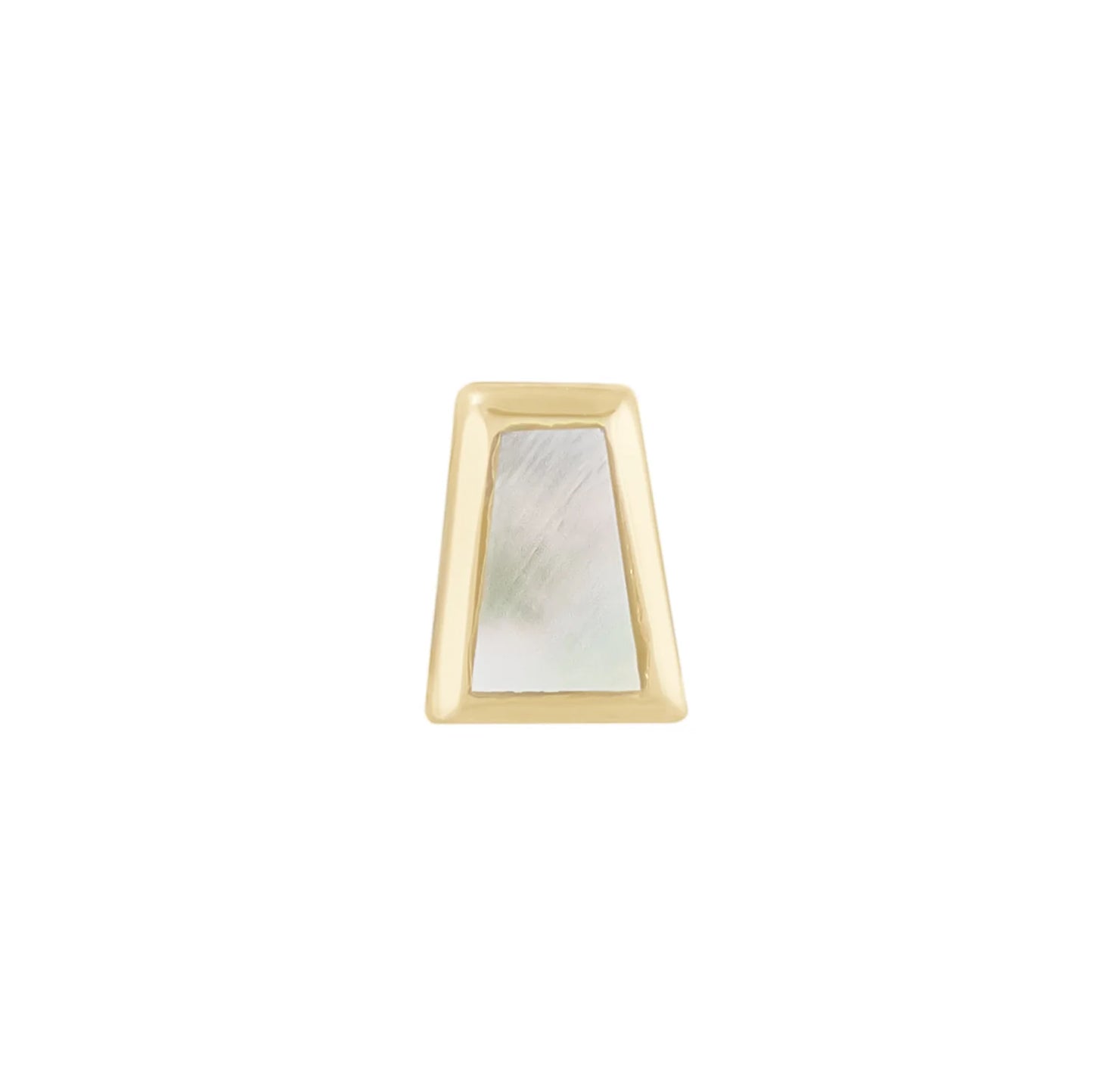 métier / mini trapezoid pearl stud earring - single