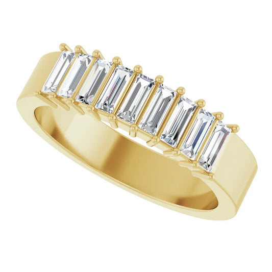 baguette wide band - grown diamond