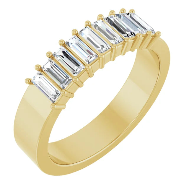 baguette wide band - grown diamond