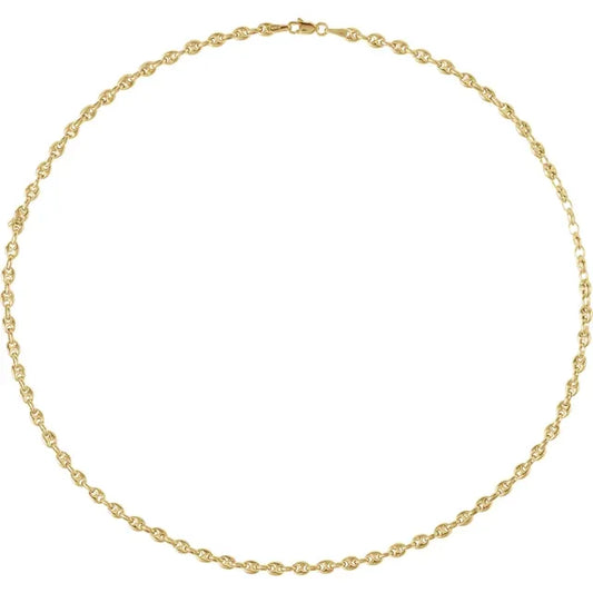 puffed anchor gold chain necklace - 3.8mm