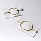 oval brass hair slide + pearl stick