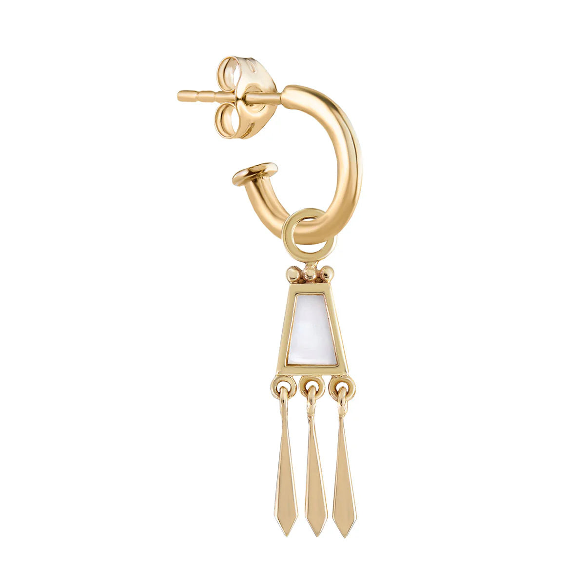 métier / pearl tassel .3 plaque charm - single