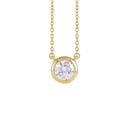 bezel solitaire necklace - grown diamond