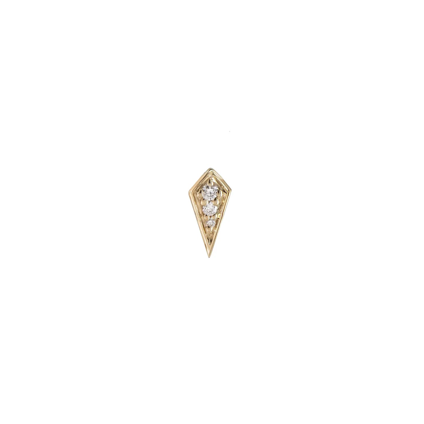 métier / mini point rhombus gemstone stud earring - single