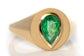 pear-cut emerald signet ring