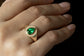 pear-cut emerald signet ring