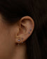 wwake / two-step stud earring - sapphire - single