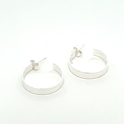 flat post hoop earrings - 19mm