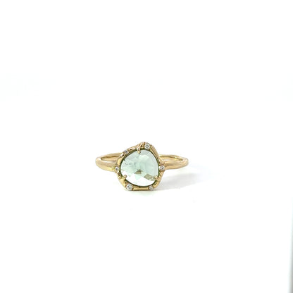 cosmic light ring - seafoam green tourmaline