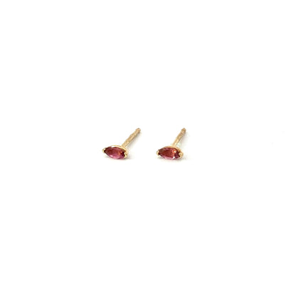 pink tourmaline marquise stud earrings