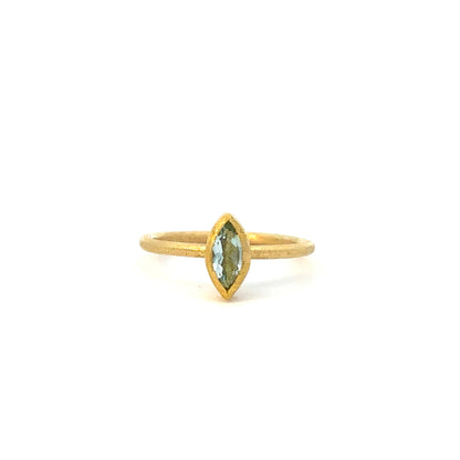 faceted aquamarine marquise ring