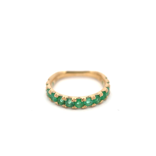 euro band ring - emerald