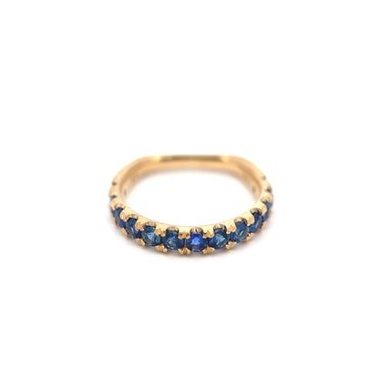 euro band ring - blue sapphire