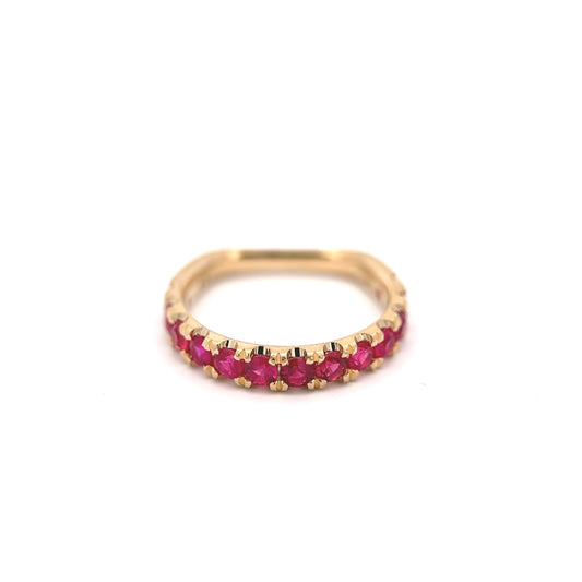 euro band ring - ruby