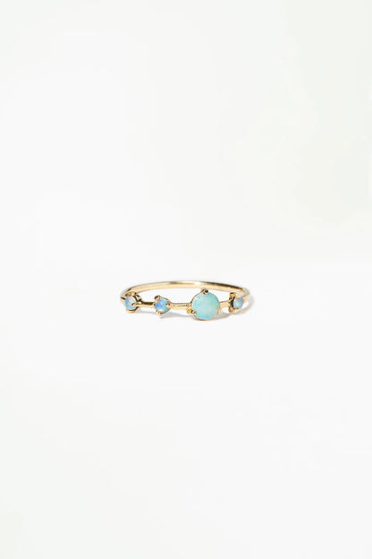 wwake / large four-step ring - opal