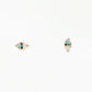 wwake / two-step stud earring - opal + diamond - single