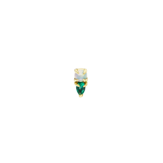 métier / multi claw duo gemstone stud earring - single