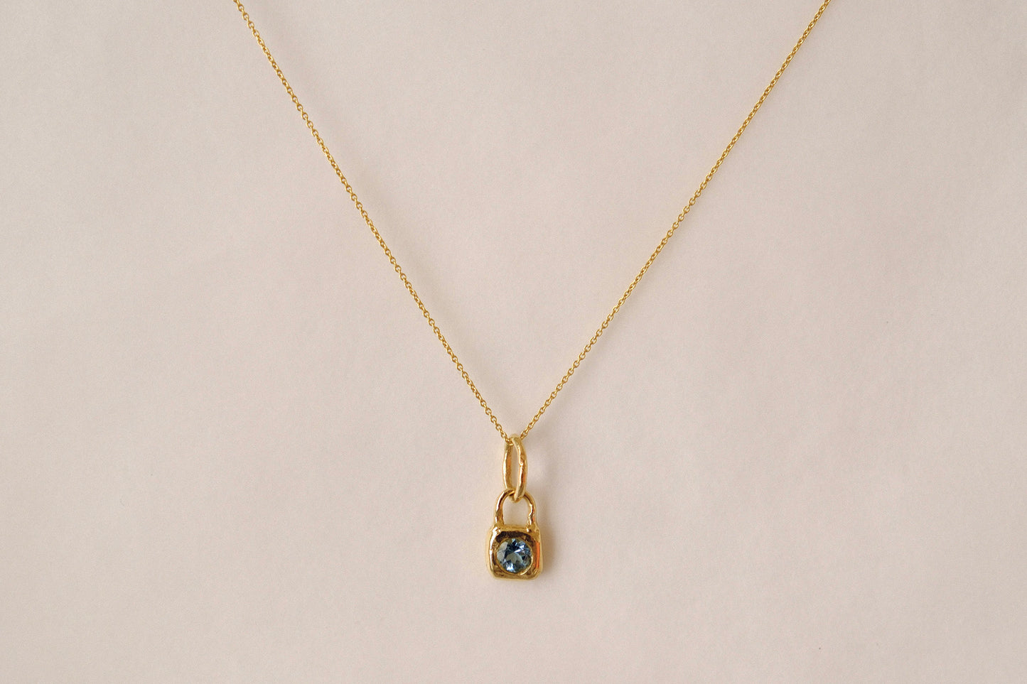 lock pendant - aquamarine