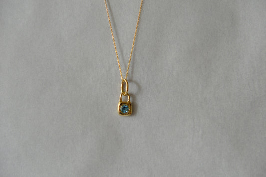 lock pendant - aquamarine