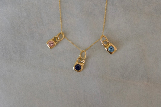 lock pendant - sapphire