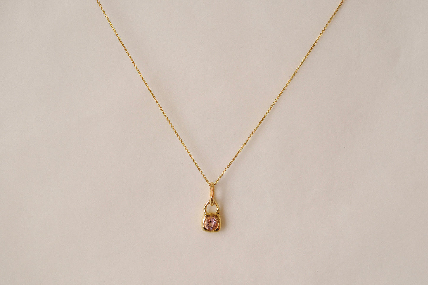 lock pendant - morganite