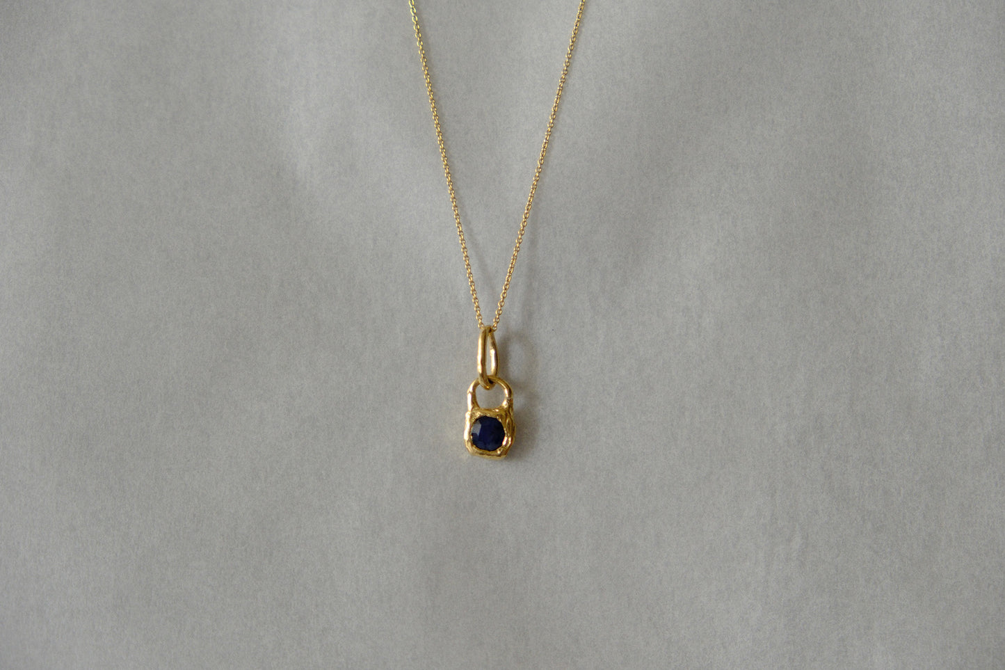 lock pendant - sapphire