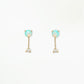 wwake / large two-step chain earrings - opal + diamond