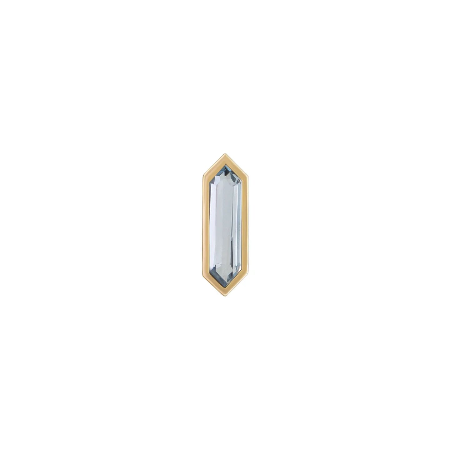 métier / mini bezel-set hexa gemstone stud earring - single