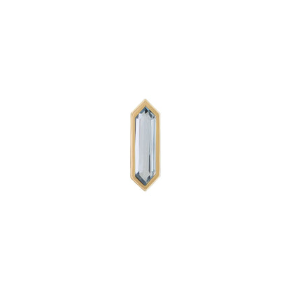 métier / mini bezel-set hexa gemstone stud earring - single