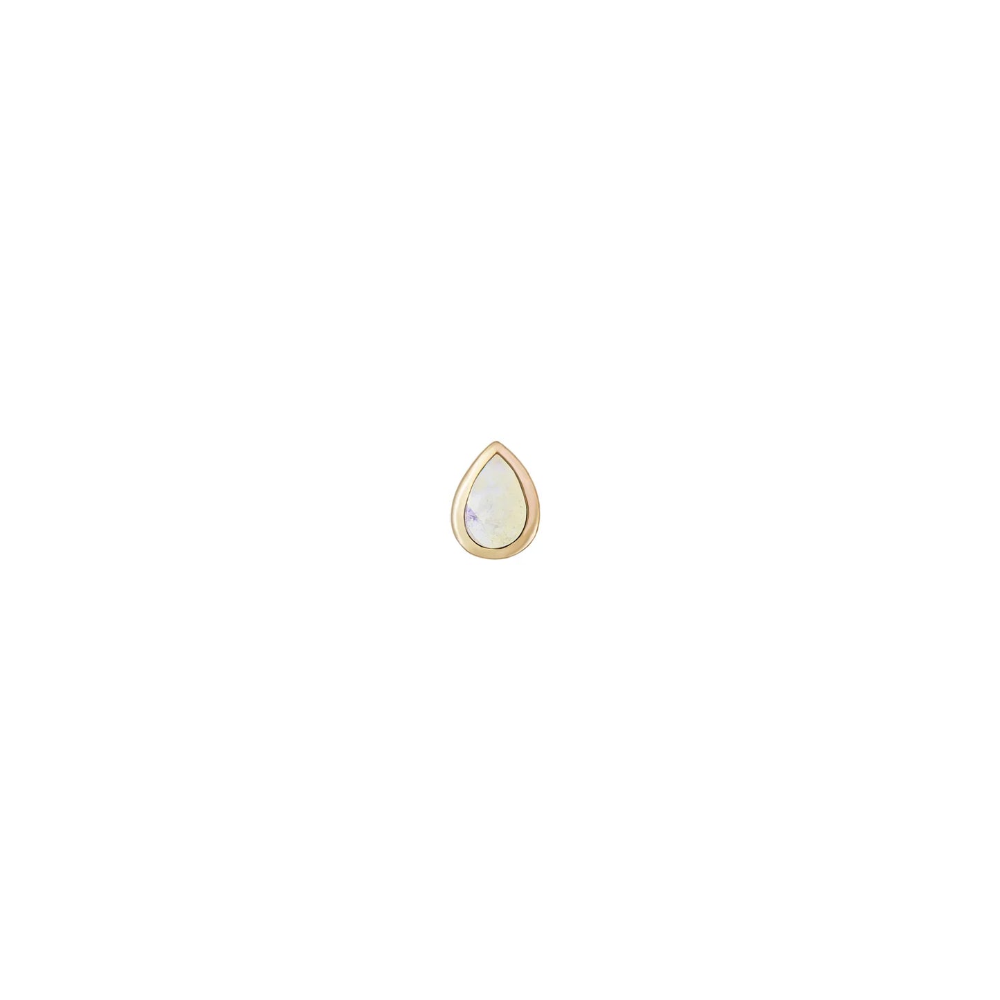 métier / mini bezel-set pear gemstone stud earring - single