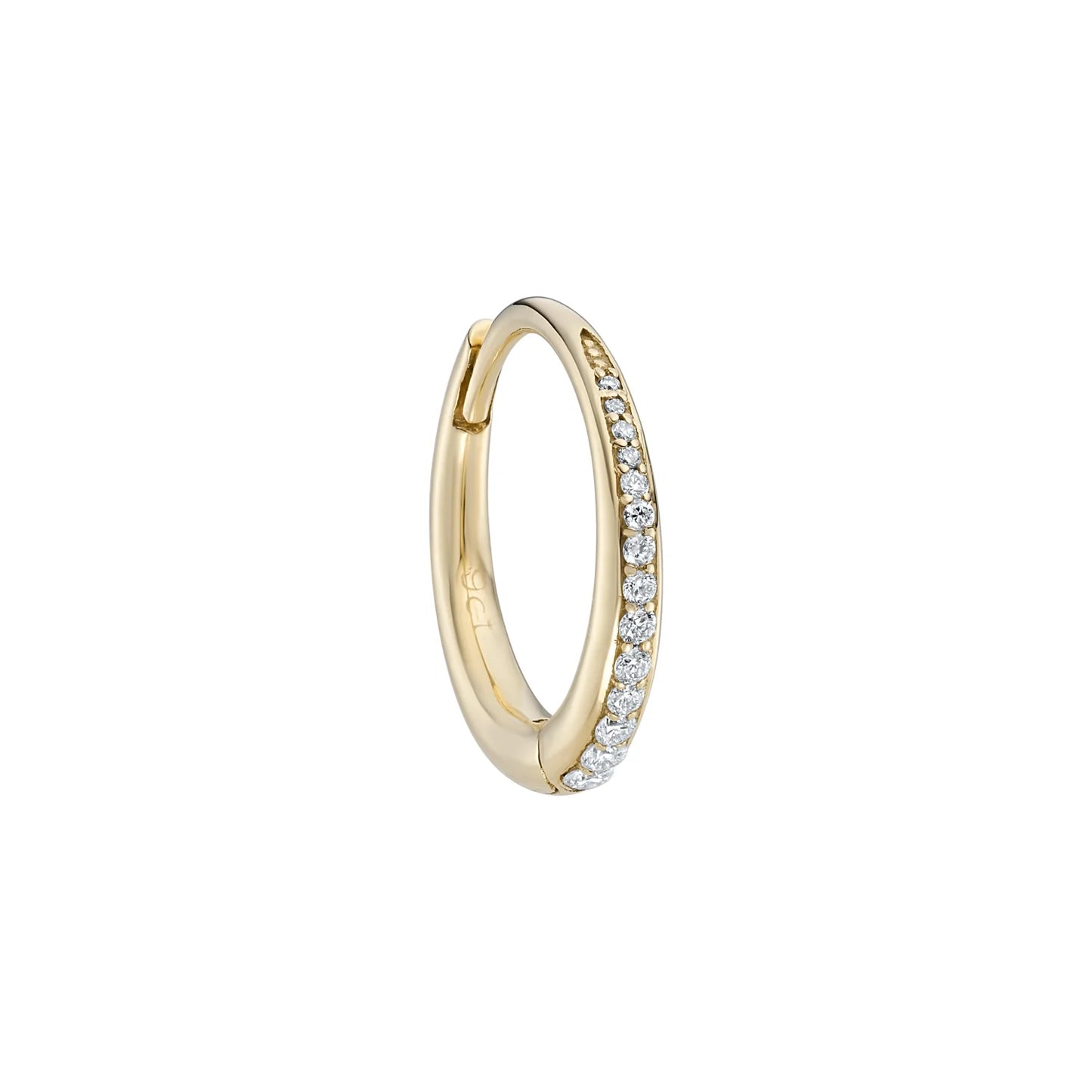 métier / diamond dodu round chunky clicker hoop earring - single