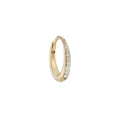 métier / diamond dodu round chunky clicker hoop earring - single