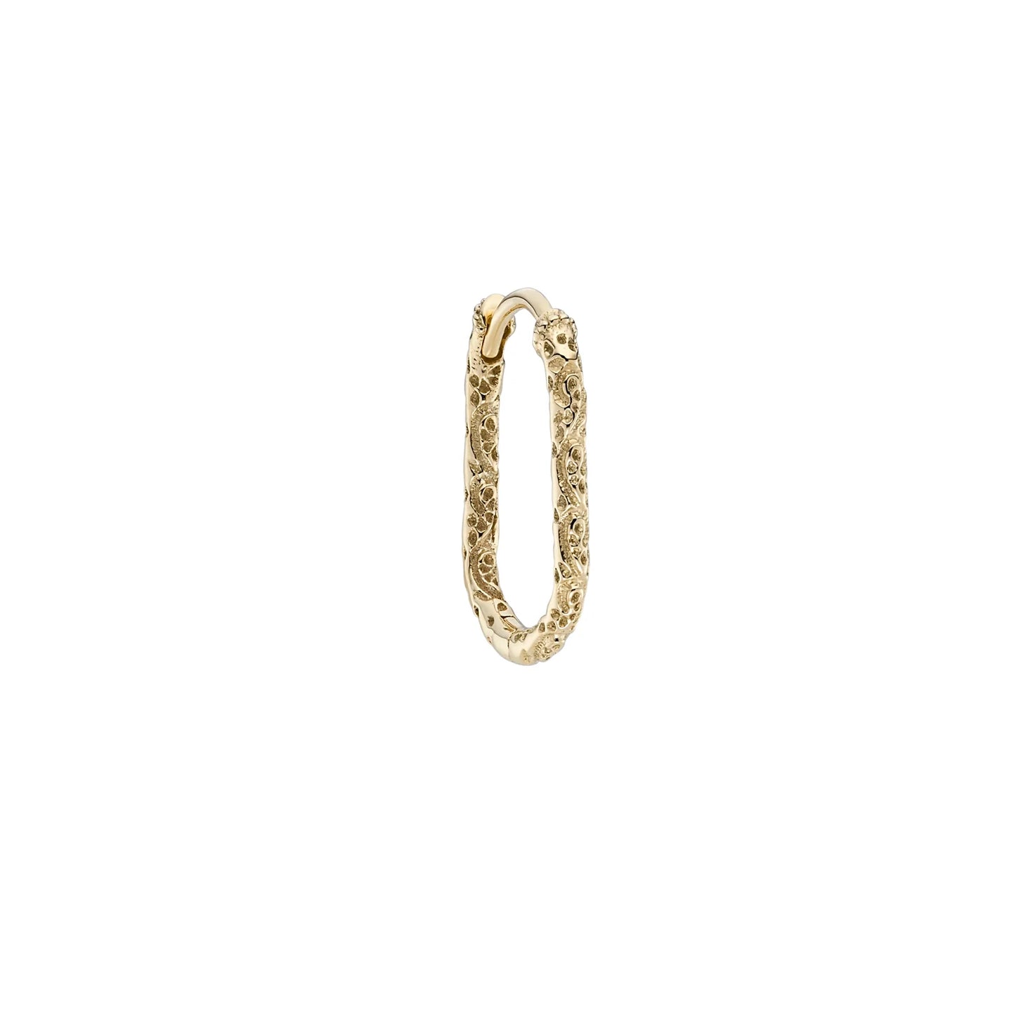 métier / engraved oval clicker hoop earring - single