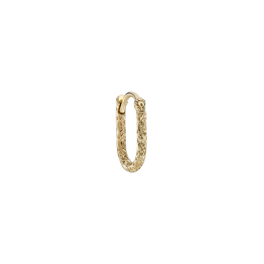 métier / engraved oval clicker hoop earring - single