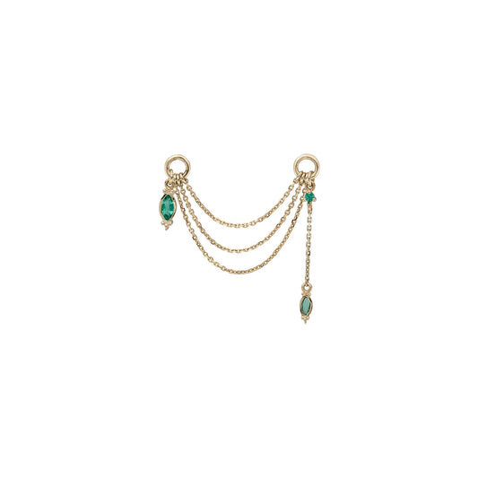 métier / emerald dala chain double plaque - single