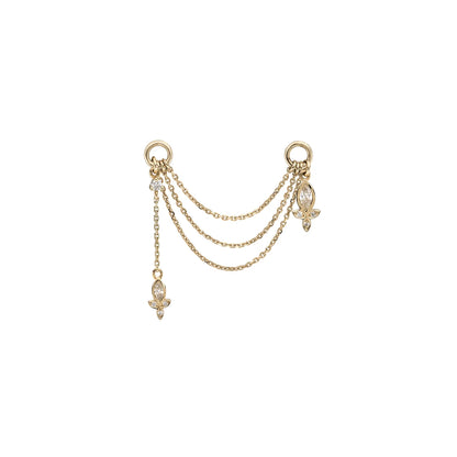 métier / diamond dala chain double plaque - single