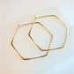 hexagon shape hoop earrings