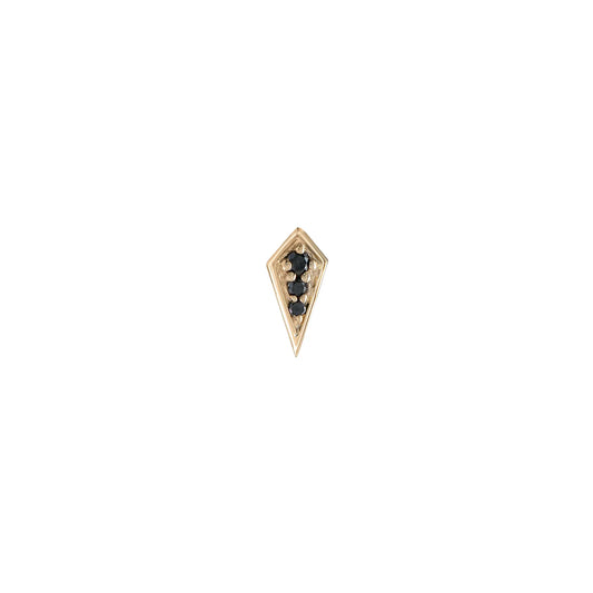 métier / mini point rhombus gemstone stud earring - single