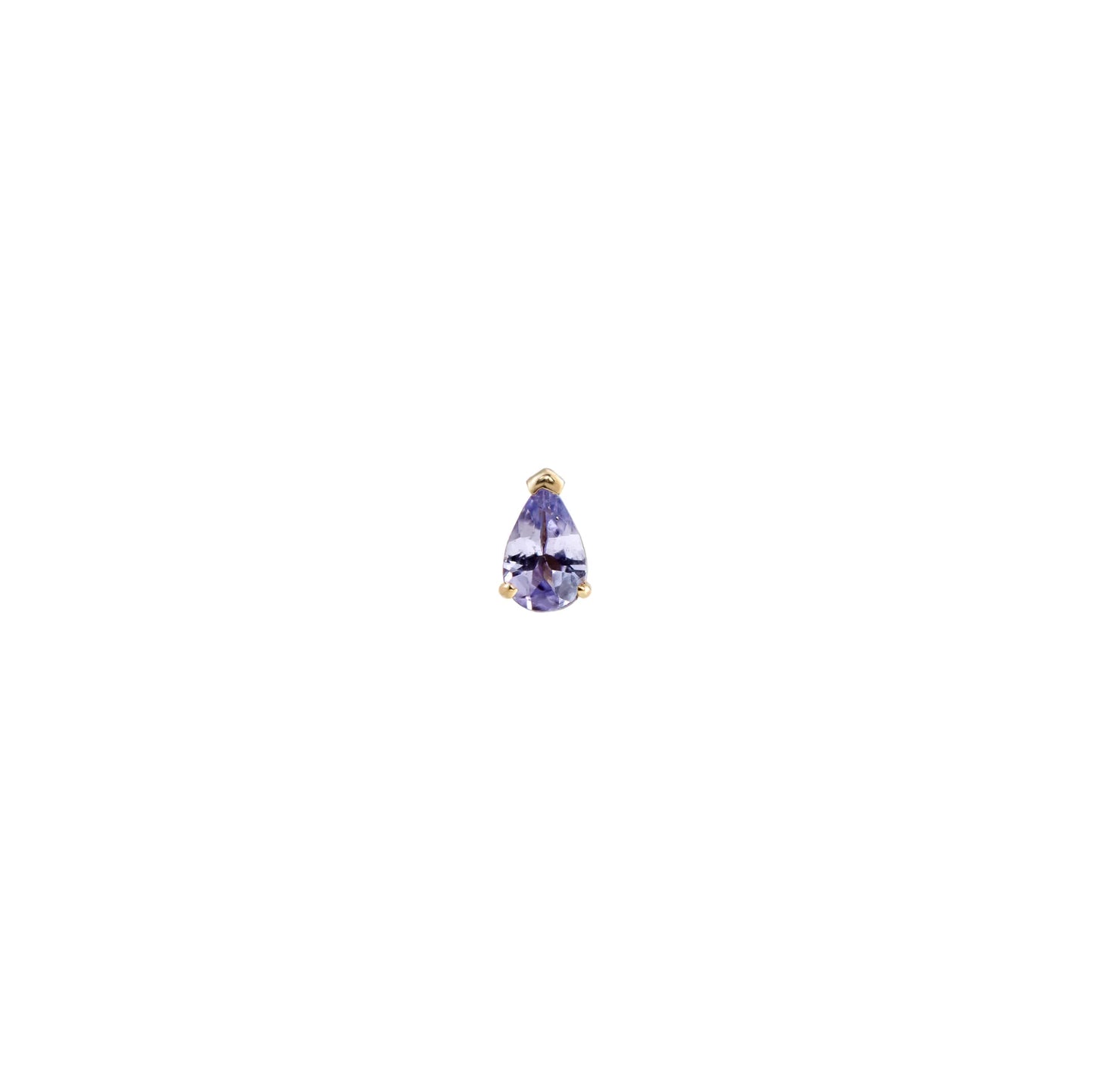 métier / mini claw-set pear gemstone stud earring - single