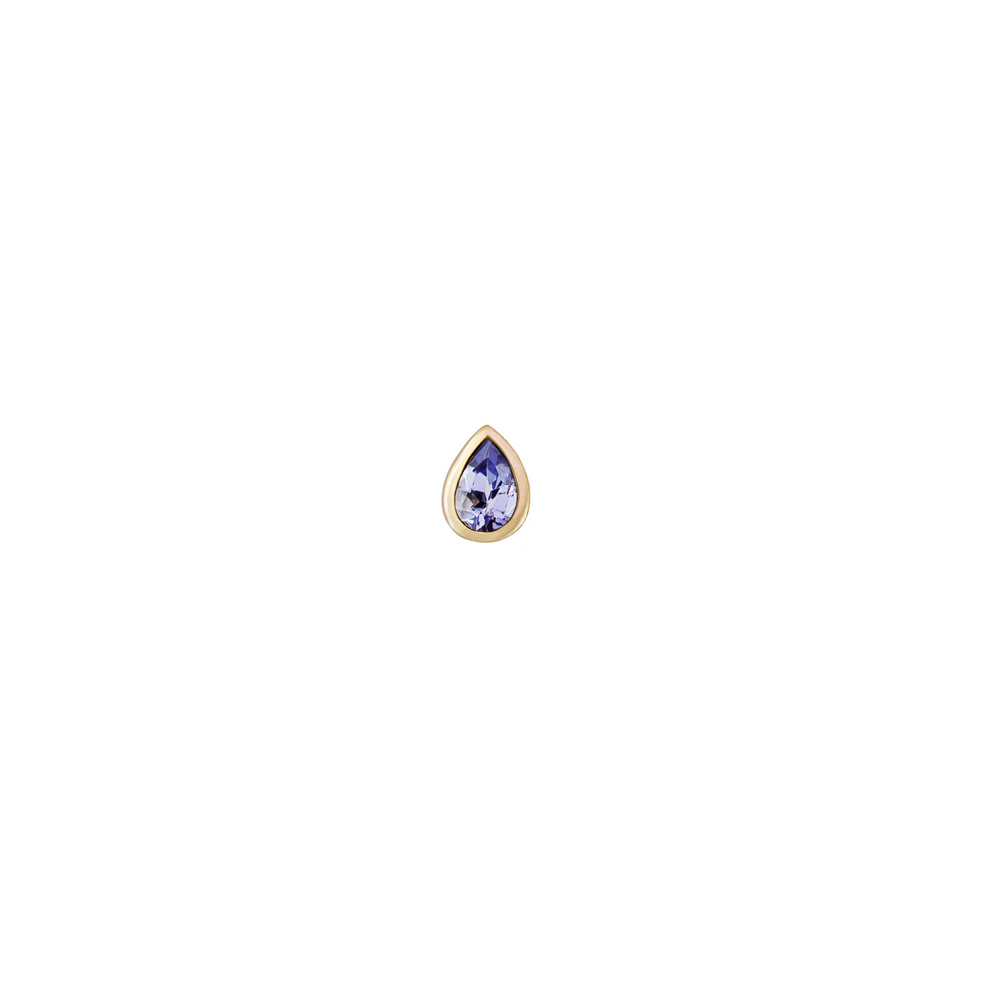 métier / mini bezel-set pear gemstone stud earring - single