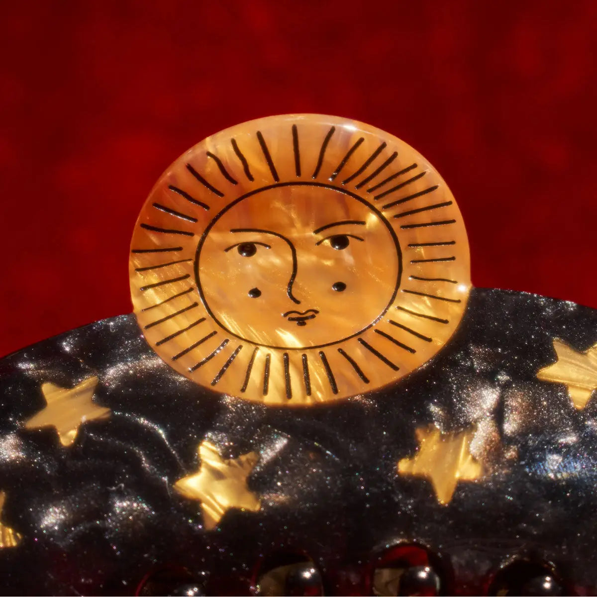 sun & stars astrology claw hair clip