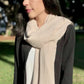 handloom cashmere scarf / herringbone - blush