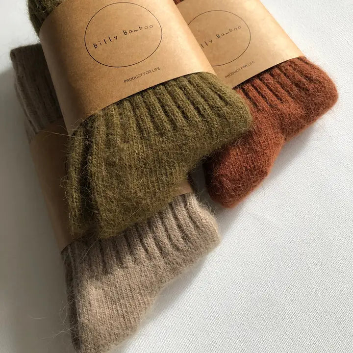 billy bamboo / royal angora cabin socks