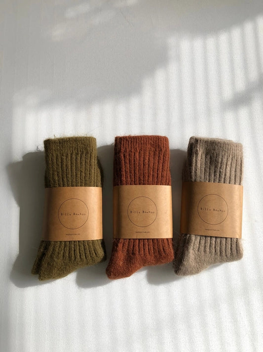 billy bamboo / royal angora cabin socks